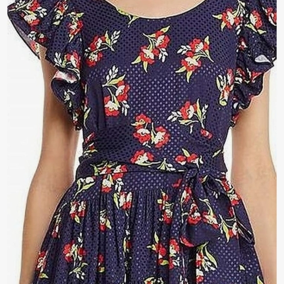 JILL Jill Stuart Floral-Jacquard Flutter-sleeve Dress - Picture 3 of 8